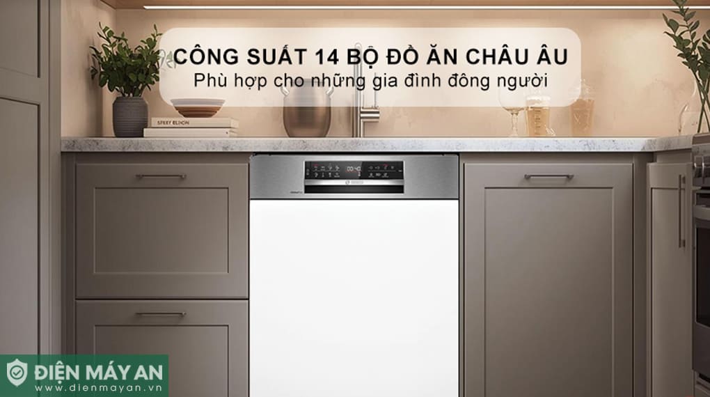 Máy rửa bát bán âm Bosch Serie 6 SMI6ECS10E